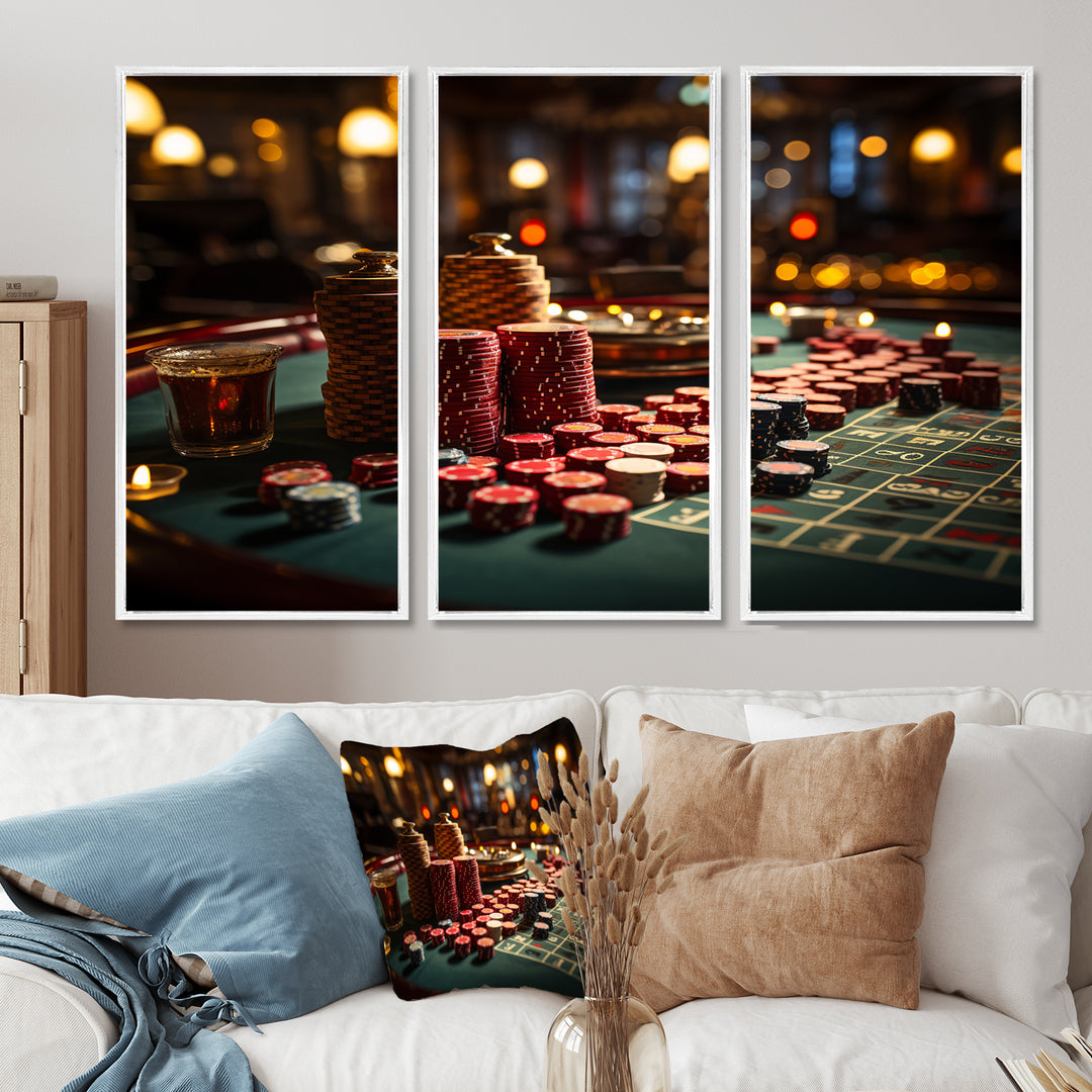 Casino Royale Blackjack I - Split Panel Canvas Art