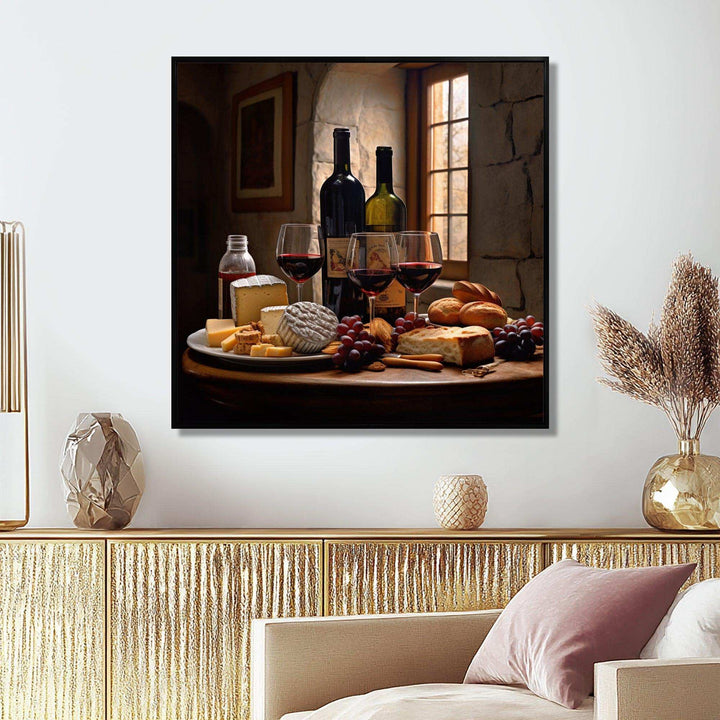 Cheese and Wine I - Food &amp; Beverage Canvas Wall Art