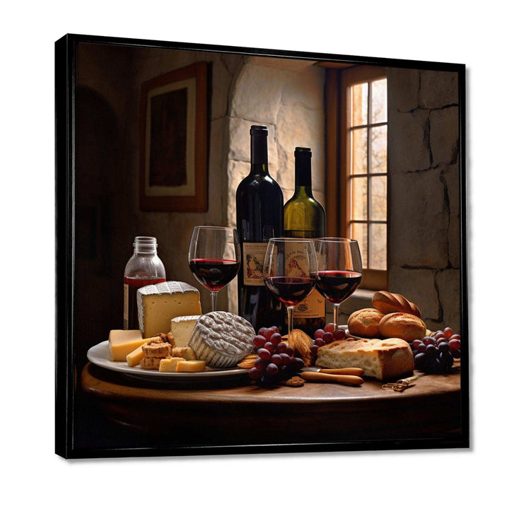 Cheese and Wine I - Food &amp; Beverage Canvas Wall Art