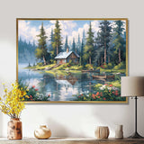 Rustic Refuge Lakehouse I - Landscapes Canvas Wall Art