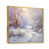 Winter'S Silente River - Landscapes Canvas Wall Art