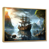 Pirate Ship At Sea - People Canvas Wall Art