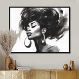 Black and White African American Woman III - Fashion Canvas Wall Art