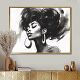 Black and White African American Woman III - Fashion Canvas Wall Art