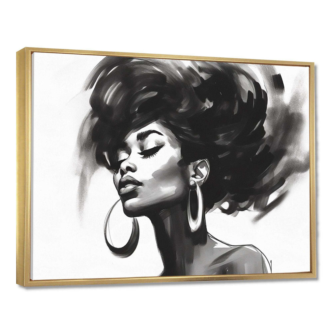 Black and White African American Woman III - Fashion Canvas Wall Art