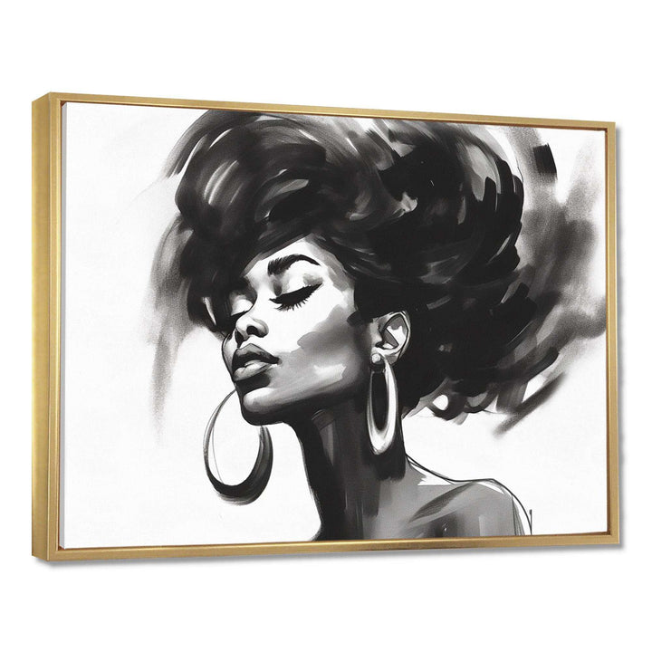 Black and White African American Woman III - Fashion Canvas Wall Art