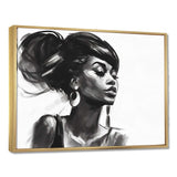 Black and White African American Woman V - Fashion Canvas Wall Art