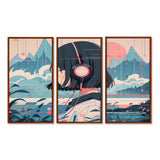 Female Anime Character IV - 3-Piece Canvas Wall Art