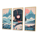 Female Anime Character IV - 3-Piece Canvas Wall Art