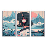 Female Anime Character IV - 3-Piece Canvas Wall Art