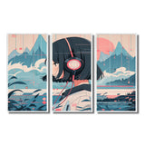 Female Anime Character IV - 3-Piece Canvas Wall Art