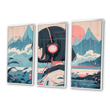 Female Anime Character IV - 3-Piece Canvas Wall Art