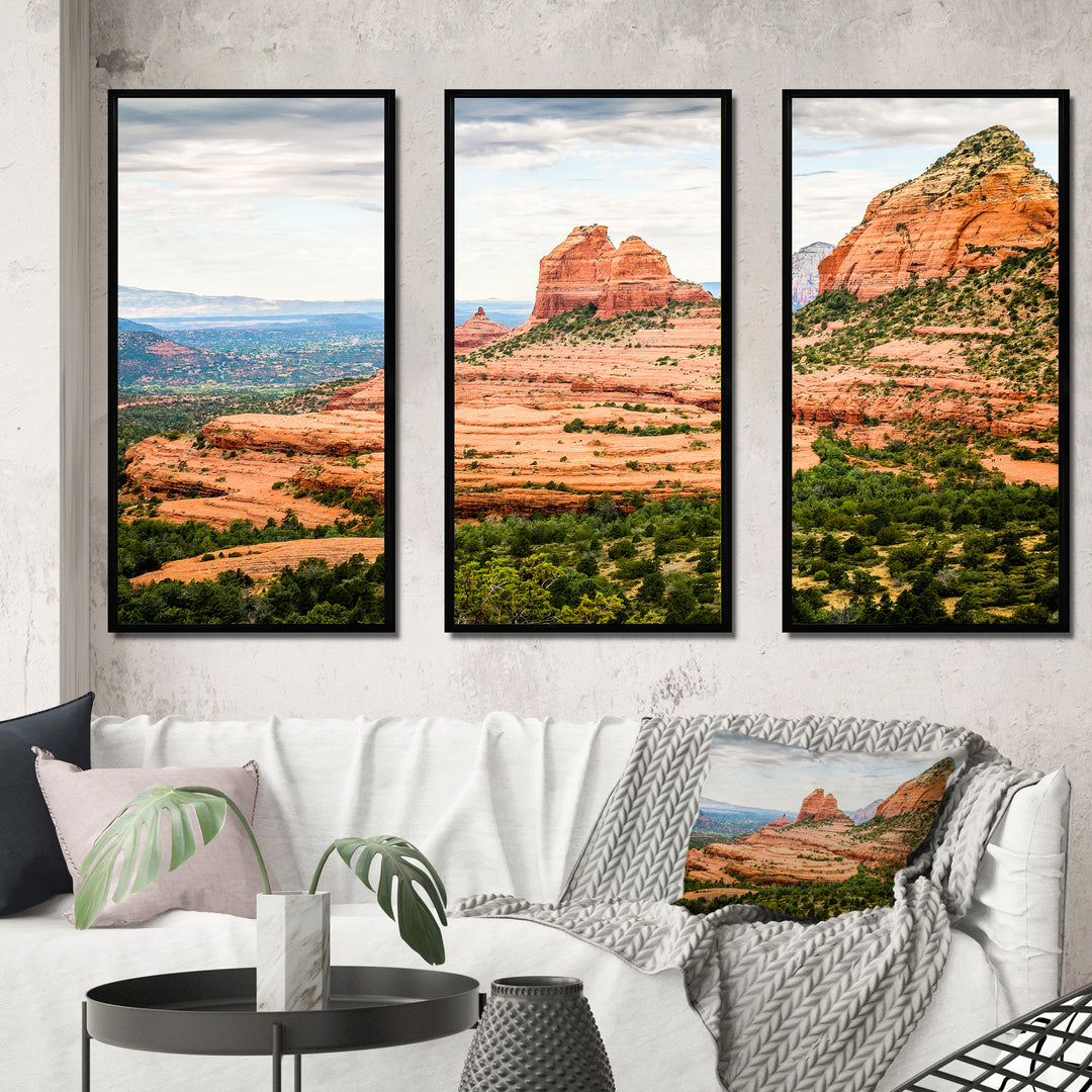 Beautiful Shot Sedona Arizona - 3-Piece Canvas Wall Art