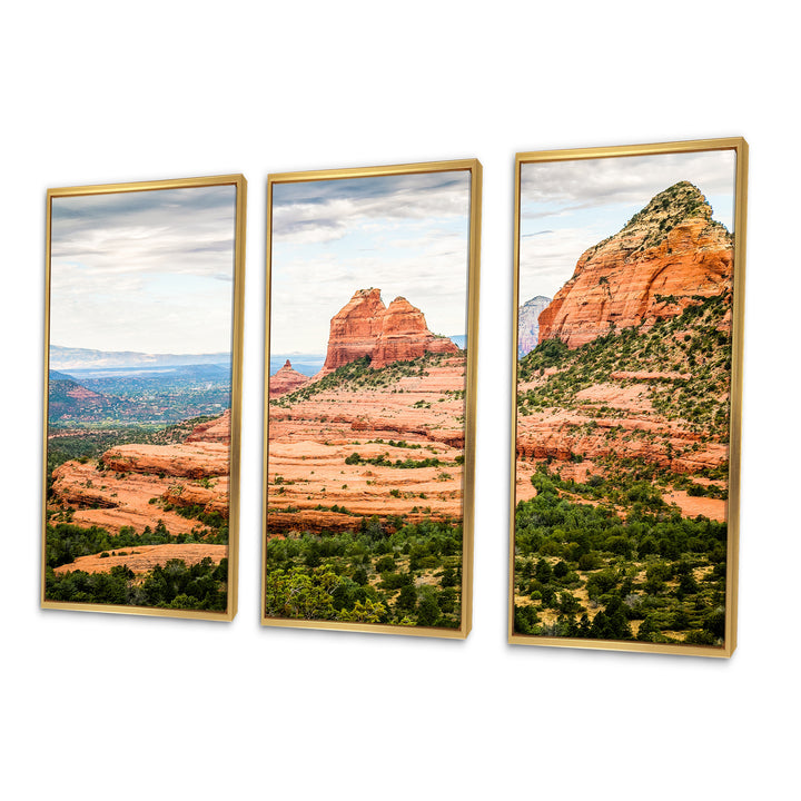 Beautiful Shot Sedona Arizona - 3-Piece Canvas Wall Art