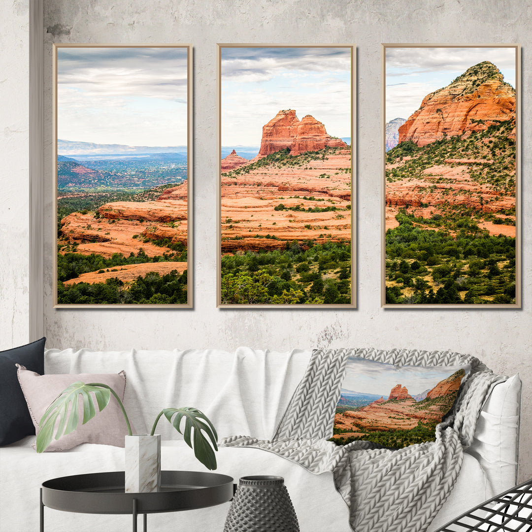 Beautiful Shot Sedona Arizona - 3-Piece Canvas Wall Art
