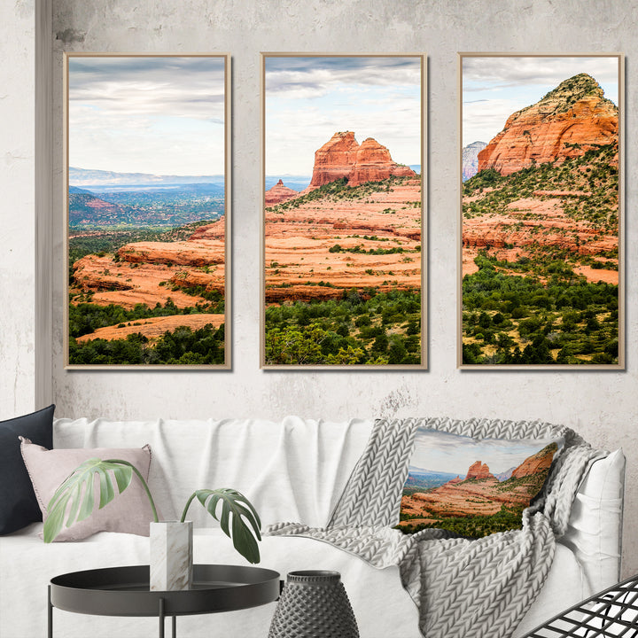 Beautiful Shot Sedona Arizona - 3-Piece Canvas Wall Art