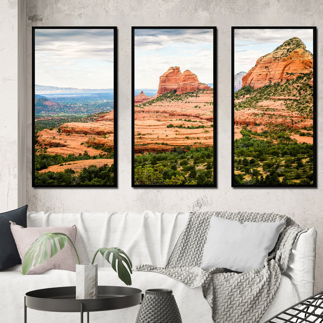 Beautiful Shot Sedona Arizona - 3-Piece Canvas Wall Art