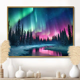 Northern Lights In Alaska II - Landscapes Canvas Wall Art