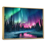 Northern Lights In Alaska II - Landscapes Canvas Wall Art