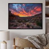 Fiery Canyon Sunset I - Landscapes Canvas Wall Art