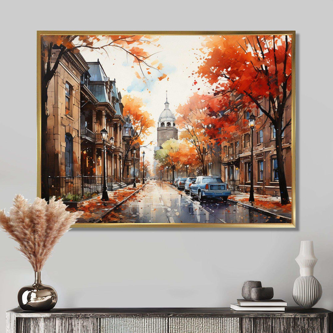 Old Street Boston Views - Cityscapes Canvas Wall Art