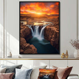 Sunset On Shoshone Falls Idaho - Landscapes Canvas Wall Art