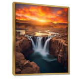 Sunset On Shoshone Falls Idaho - Landscapes Canvas Wall Art