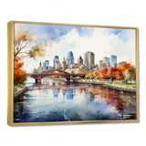 Minneapolis City In Autumn I - Cityscapes Canvas Wall Art