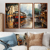 New Orleans Cityscape Comes Alive At Night II - Canvas Multipanels Set of 3