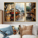 New Orleans Cityscape Comes Alive At Night II - Canvas Multipanels Set of 3