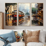 New Orleans Cityscape Comes Alive At Night II - Canvas Multipanels Set of 3