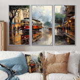 New Orleans Cityscape Comes Alive At Night II - Canvas Multipanels Set of 3