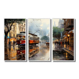 New Orleans Cityscape Comes Alive At Night II - Canvas Multipanels Set of 3