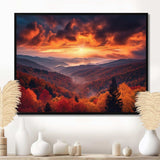 Tennessee Great Smoky Mountains Sunset I - Landscapes Canvas Wall Art