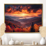 Tennessee Great Smoky Mountains Sunset I - Landscapes Canvas Wall Art