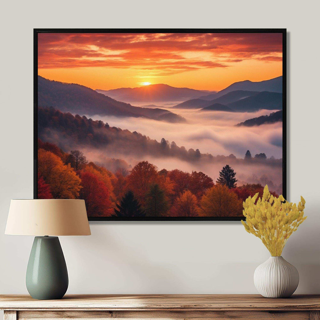 Tennessee Great Smoky Mountains Sunset II - Landscapes Canvas Wall Art