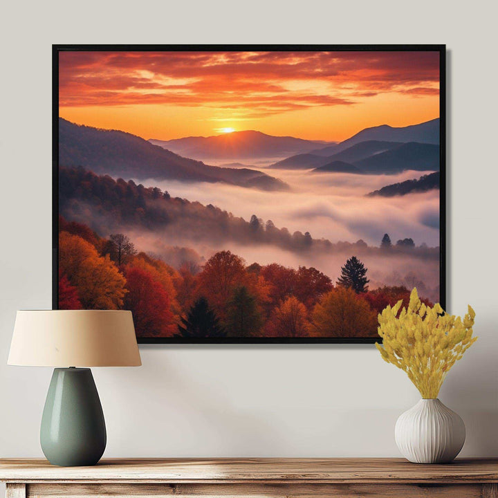 Tennessee Great Smoky Mountains Sunset II - Landscapes Canvas Wall Art