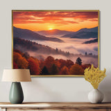 Tennessee Great Smoky Mountains Sunset II - Landscapes Canvas Wall Art