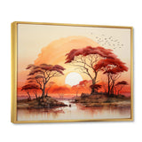 Red Yellow African Landscape - Landscapes Canvas Wall Art