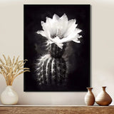 Black White Cactus Minimal Collage - Floral Canvas Wall Art