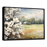 White Grey Dogwood At The Farm I - Floral Canvas Wall Art