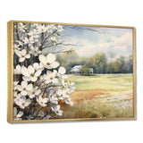 White Grey Dogwood At The Farm I - Floral Canvas Wall Art