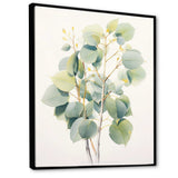 Green White Minimalism Eucalyptus Essence V - Floral Canvas Wall Art