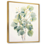 Green White Minimalism Eucalyptus Essence V - Floral Canvas Wall Art