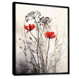 Red Grey Herb Garden I - Floral Canvas Wall Art