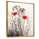 Red Grey Herb Garden I - Floral Canvas Wall Art