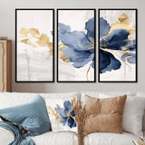 Blue White Hibiscus Tropical Harmony Flowers I - Multi-Panels