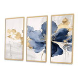 Blue White Hibiscus Tropical Harmony Flowers I - Multi-Panels