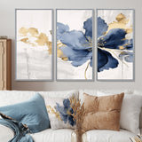 Blue White Hibiscus Tropical Harmony Flowers I - Multi-Panels