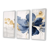 Blue White Hibiscus Tropical Harmony Flowers I - Multi-Panels